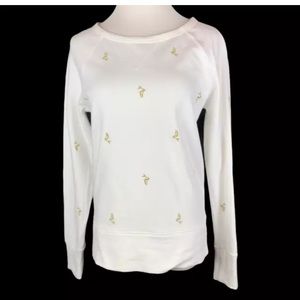 Lilly Pulitzer White Gold Embroidered Pullover